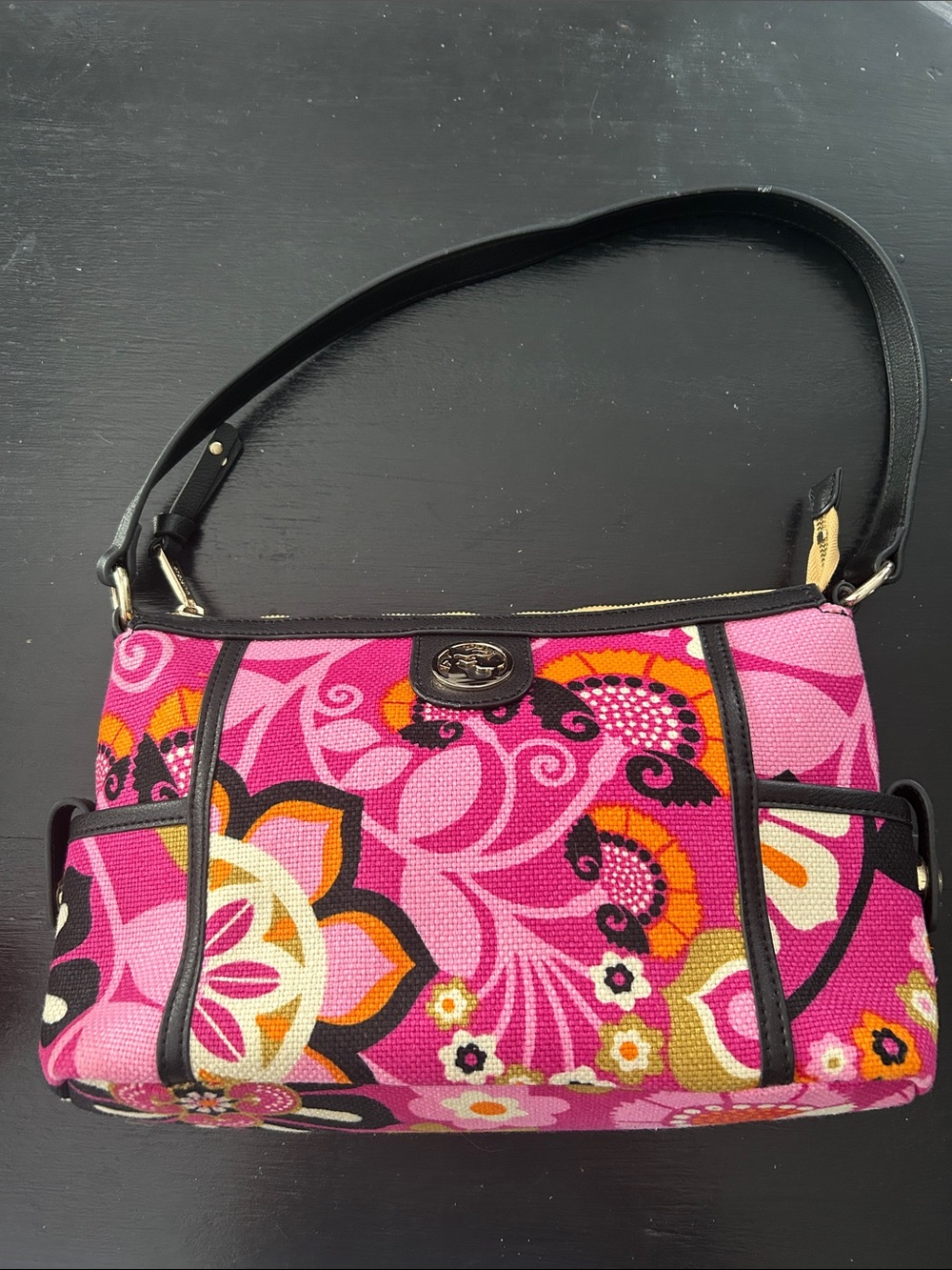 Spartina Pink Floral Canvas Shoulder Bag
